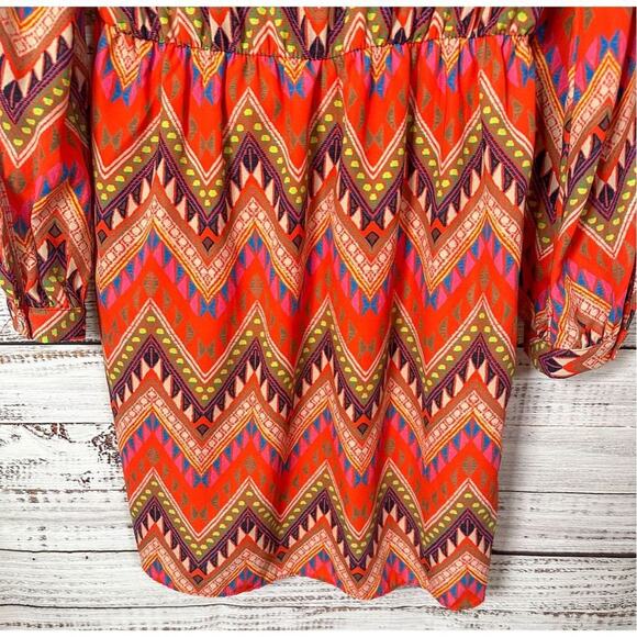 NEW with tags Haute Hanger Aztec Long Sleeve Wrap Dress Multi-Color, Medium - Picture 14 of 14